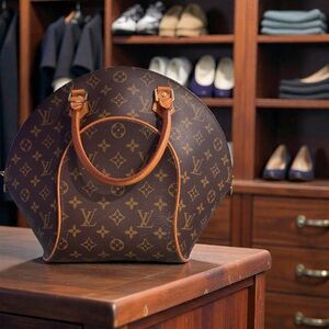 Louis Vuitton Ellipse Shoulder Bag MM Brown Canvas